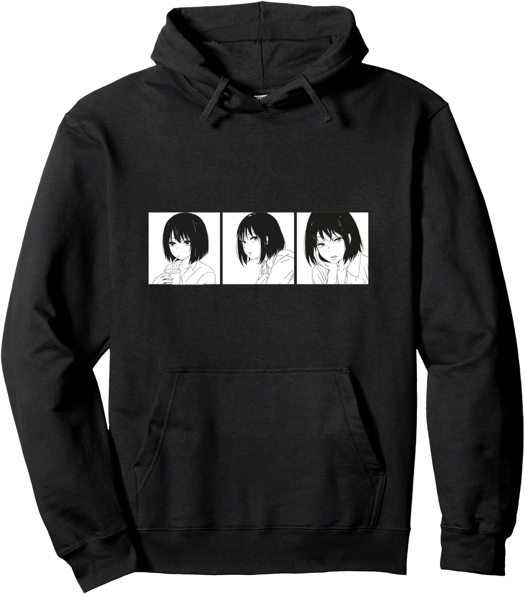 Exclusive Black White Comic T Manga Hoodie - Fun Novelty Design Unisex - T-Shirt, Sweatshirt, Hoodie