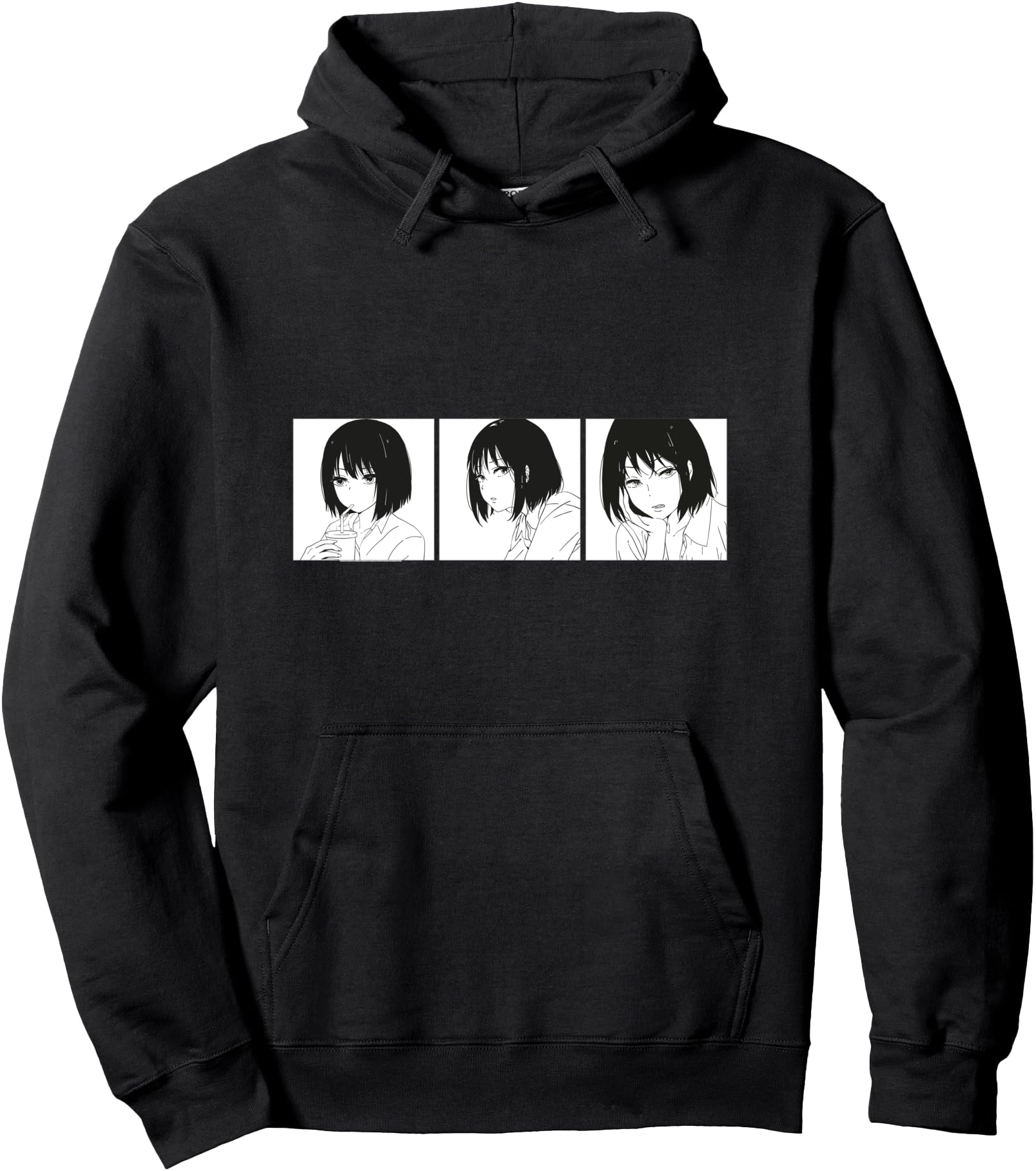 Exclusive Black White Comic T Manga Hoodie - Fun Novelty Design Unisex - T-Shirt, Sweatshirt, Hoodie