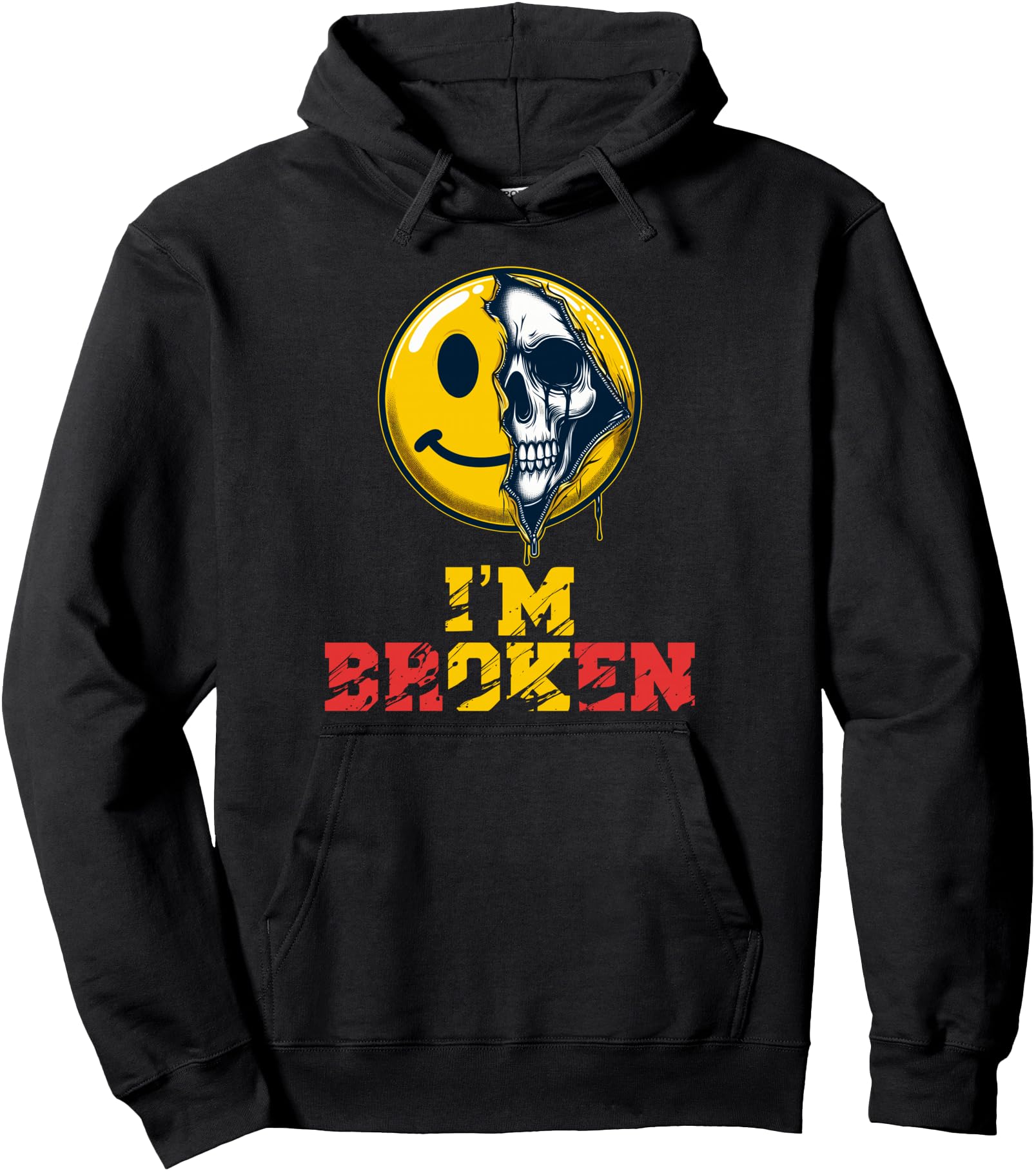 Exclusive Half Smile Half Skull Sweatshirt - Fun Novelty Design for Adults - T-Shirt, Sweatshirt, Hoodie