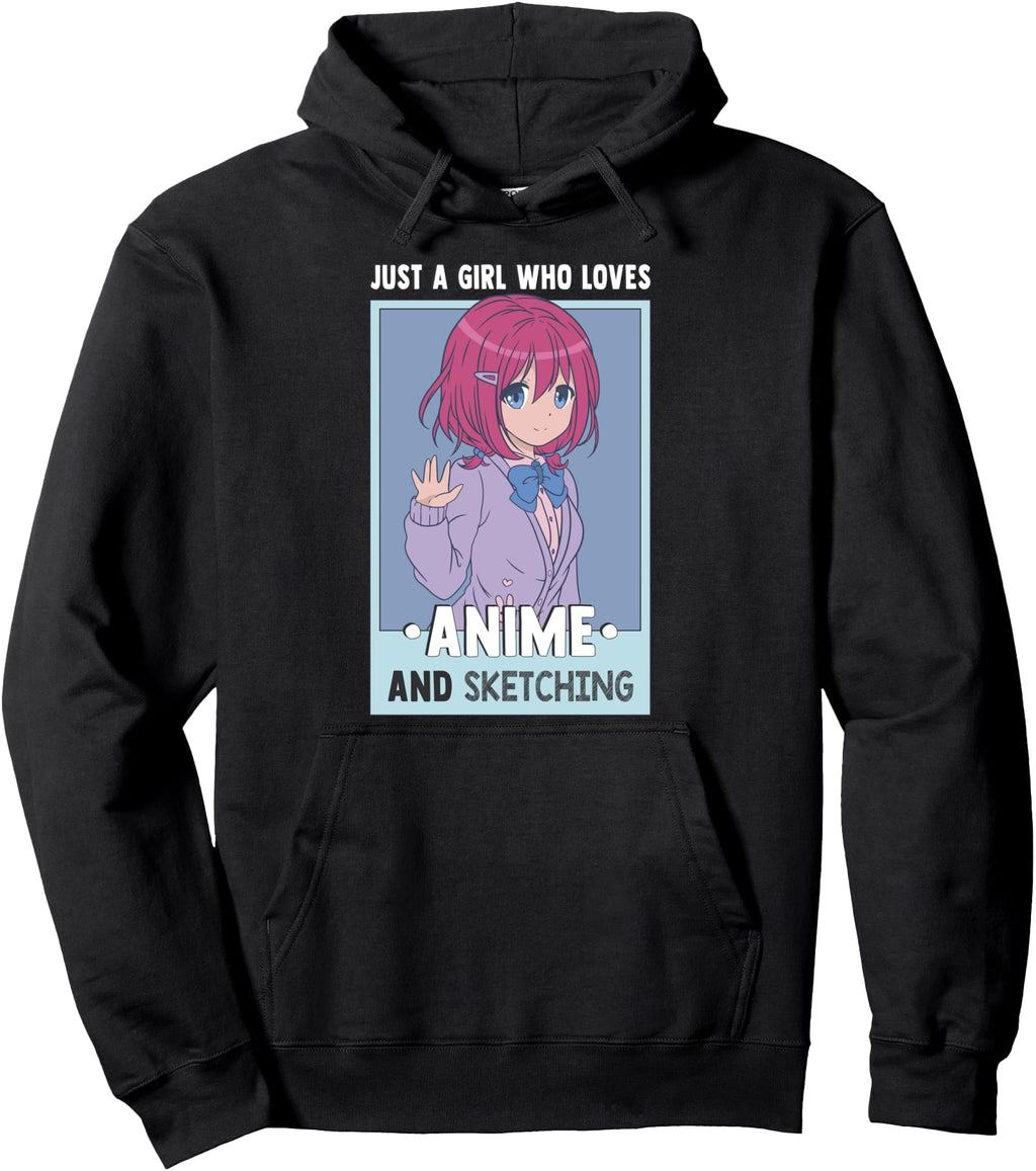 Original Otaku Anime Just Who Loves Anime Hoodie - Graphic Print Men Women - T-Shirt, Sweatshirt, Hoodie