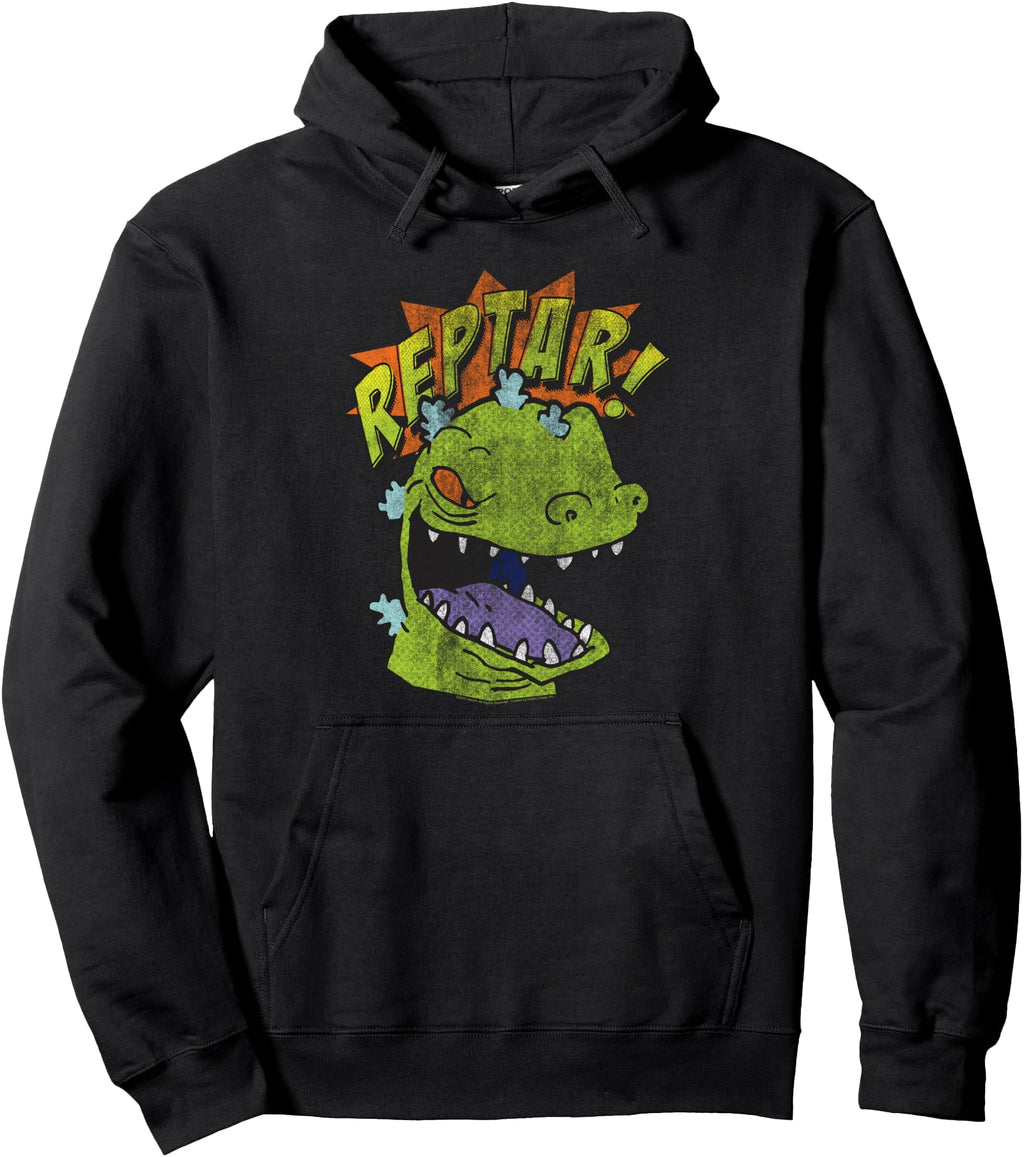 Exclusive Rugrats Reptar Distressed Hoodie - Streetwear Style for Adults - T-Shirt, Sweatshirt, Hoodie