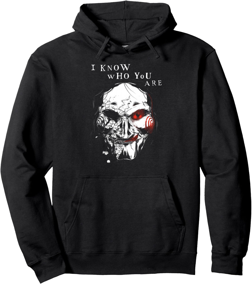 Handcrafted Saw Jigsaw Face I Know Who Hoodie - Trendy Graphic Men Women - T-Shirt, Sweatshirt, Hoodie