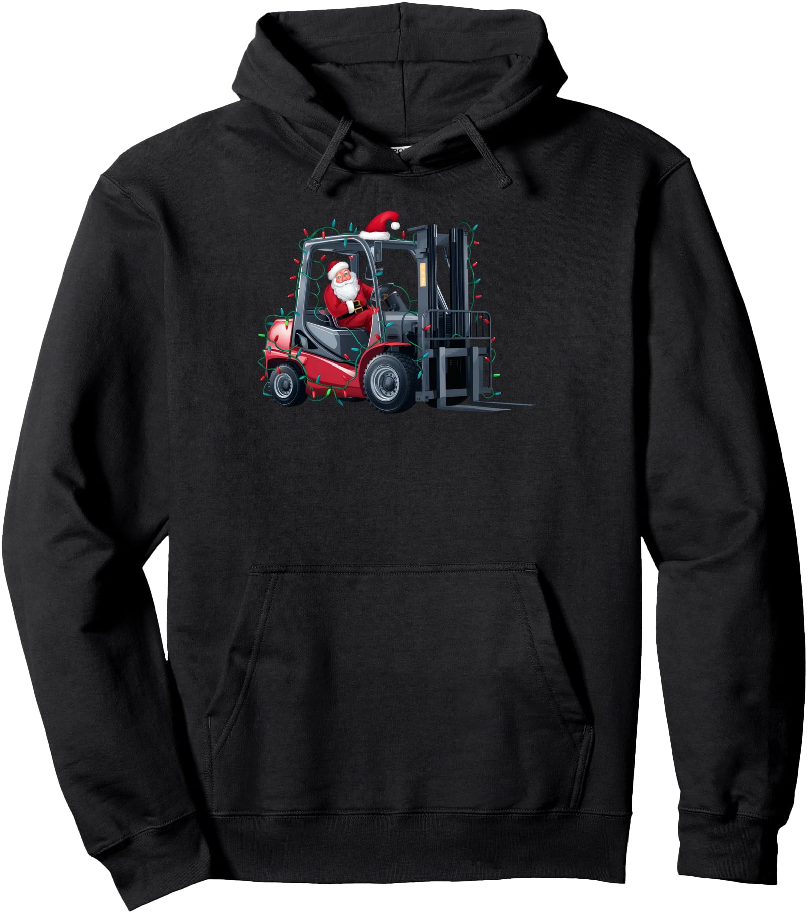 Exclusive Forklift Lighting Santa Sweatshirt - Unique Graphic Men Women - T-Shirt, Sweatshirt, Hoodie