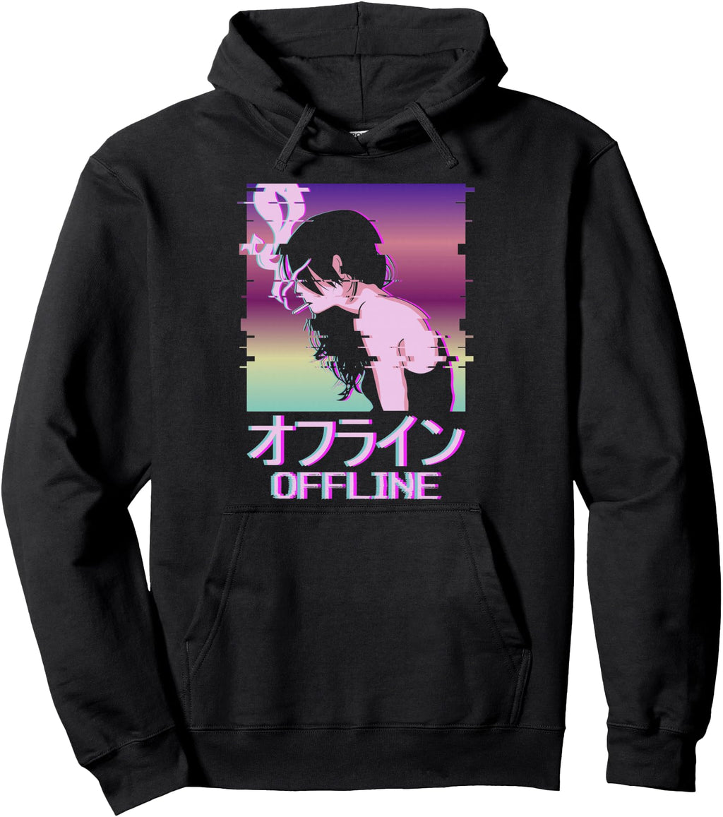 Offline Japanese Vaporwave Alt Indie Hoodie - Novelty Apparel Men Women - T-Shirt, Sweatshirt, Hoodie