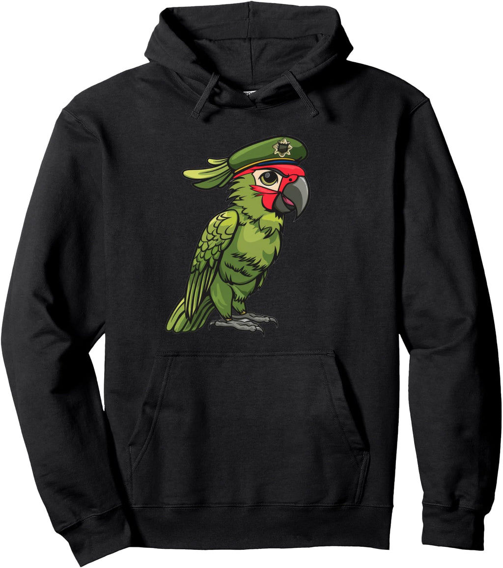 Exclusive Military Macaw Cartoon T-Shirt - Custom Art Print Men Women - T-Shirt, Sweatshirt, Hoodie