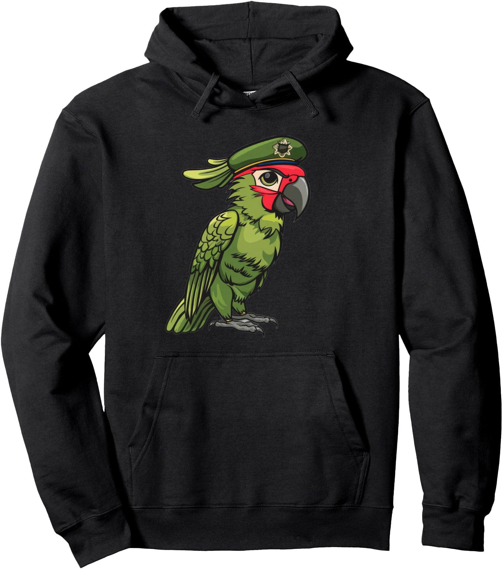 Exclusive Military Macaw Cartoon T-Shirt - Custom Art Print Men Women - T-Shirt, Sweatshirt, Hoodie