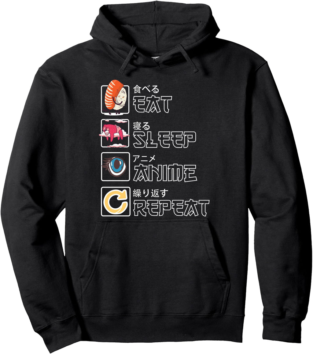Original Kawaii Manga Eat Sleep Anime T-Shirt - Fun Novelty Design Unisex - T-Shirt, Sweatshirt, Hoodie