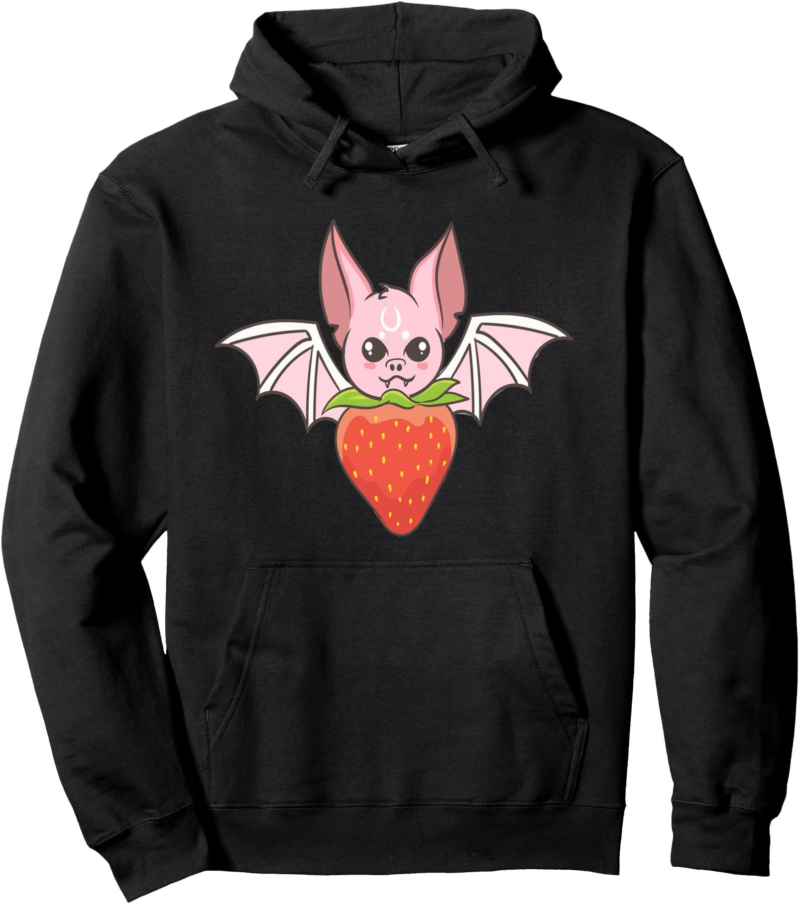 Strawberry Bat Kawaii Japanese Anime Rare Hoodie - Graphic Print Unisex - T-Shirt, Sweatshirt, Hoodie