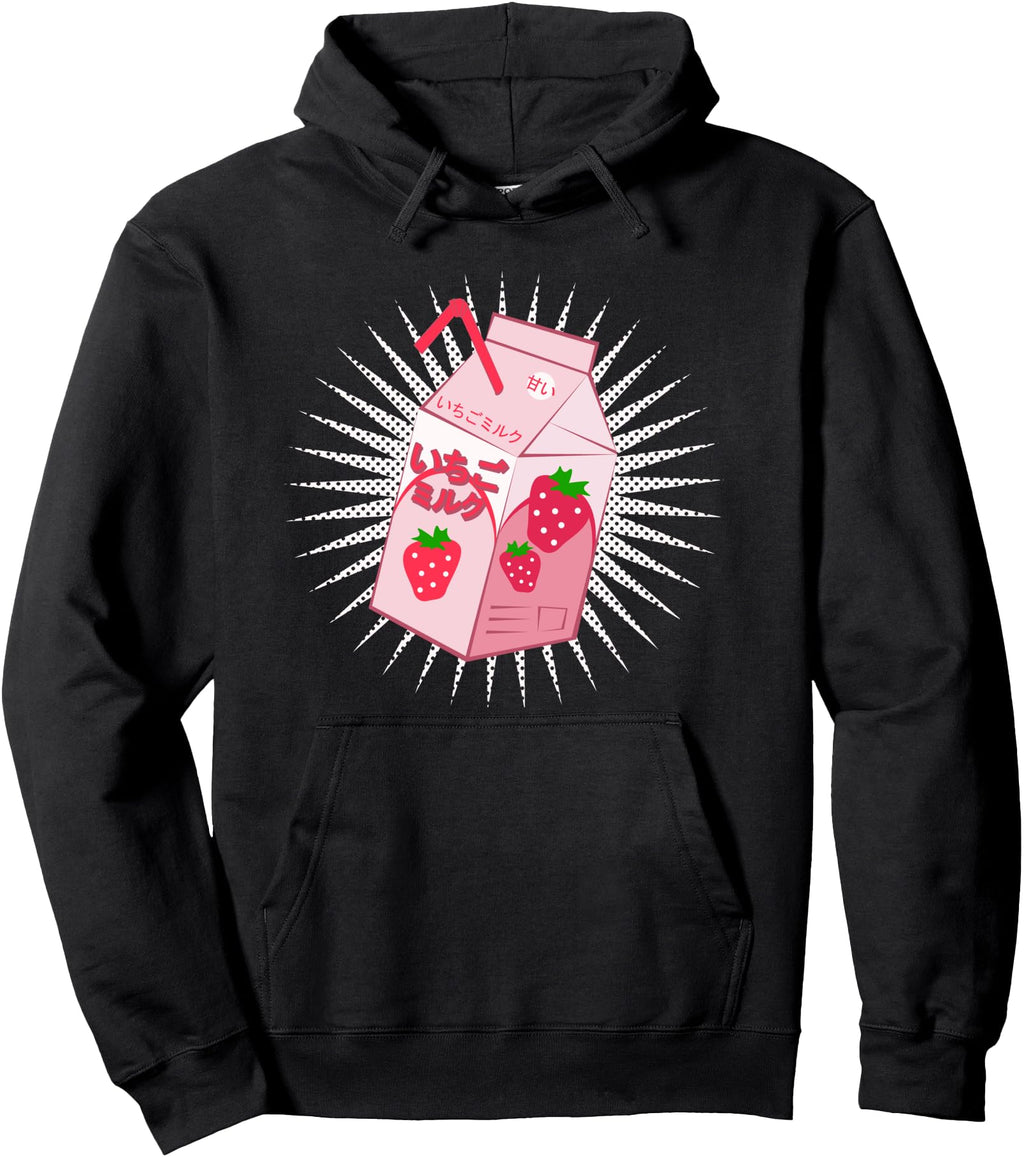 Authentic Kawaii Strawberry Milk Anime Otaku Hoodie - Graphic Print Unisex - T-Shirt, Sweatshirt, Hoodie