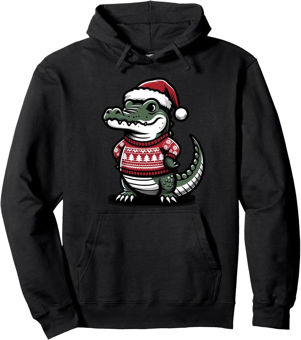 Original Alligator Santa Hat Sweatshirt - Novelty Apparel Men Women - T-Shirt, Sweatshirt, Hoodie