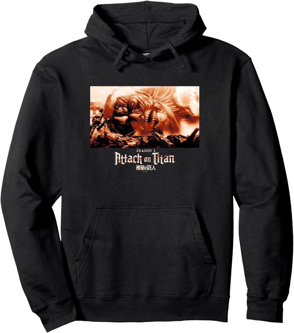 Authentic Attack Titan Season 3 Sepia Hoodie - Aesthetic Graphic Men Women - T-Shirt, Sweatshirt, Hoodie