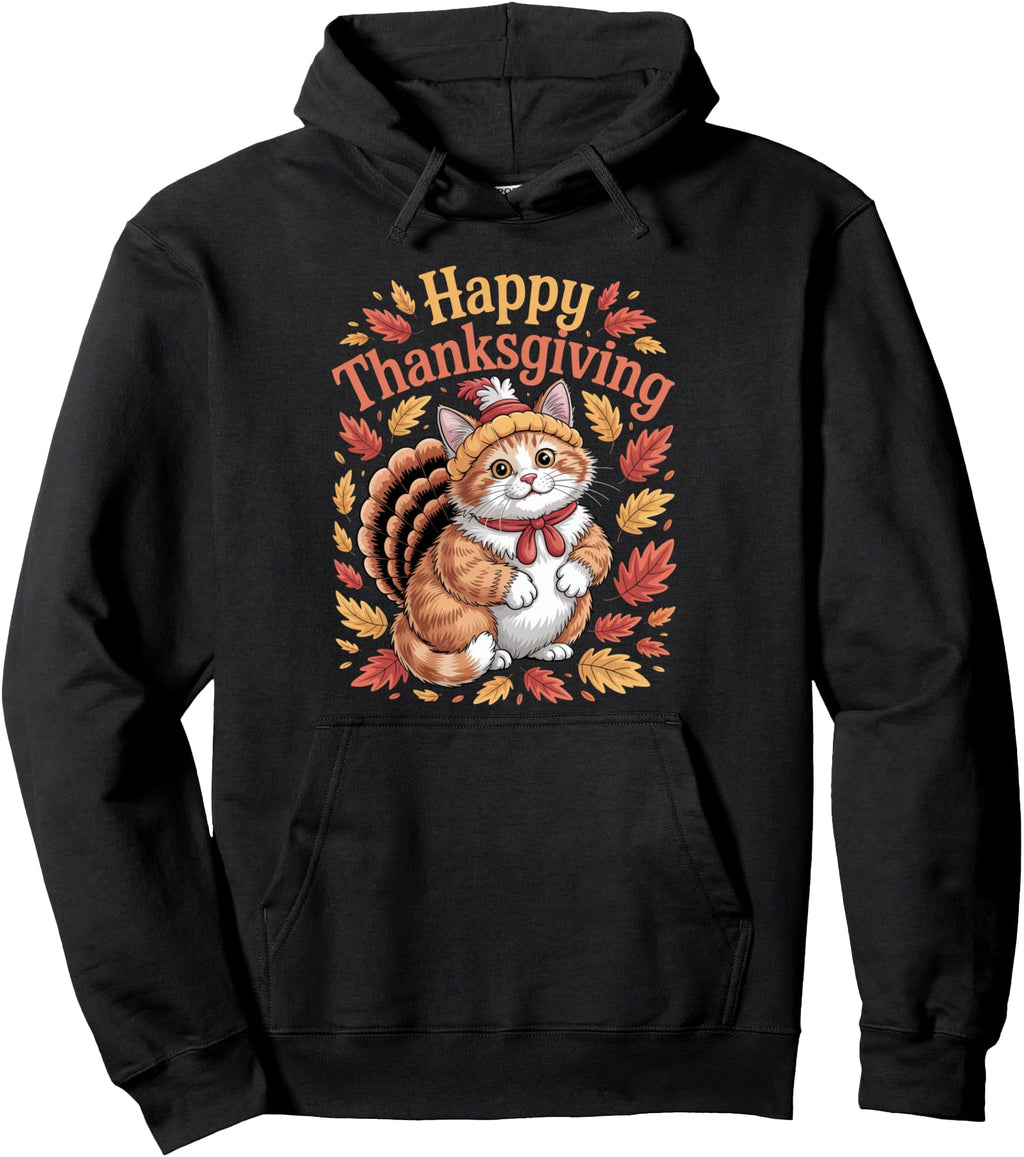 Original Thanksgiving Cat Turkey Sweatshirt - Trendy Graphic Men Women - T-Shirt, Sweatshirt, Hoodie