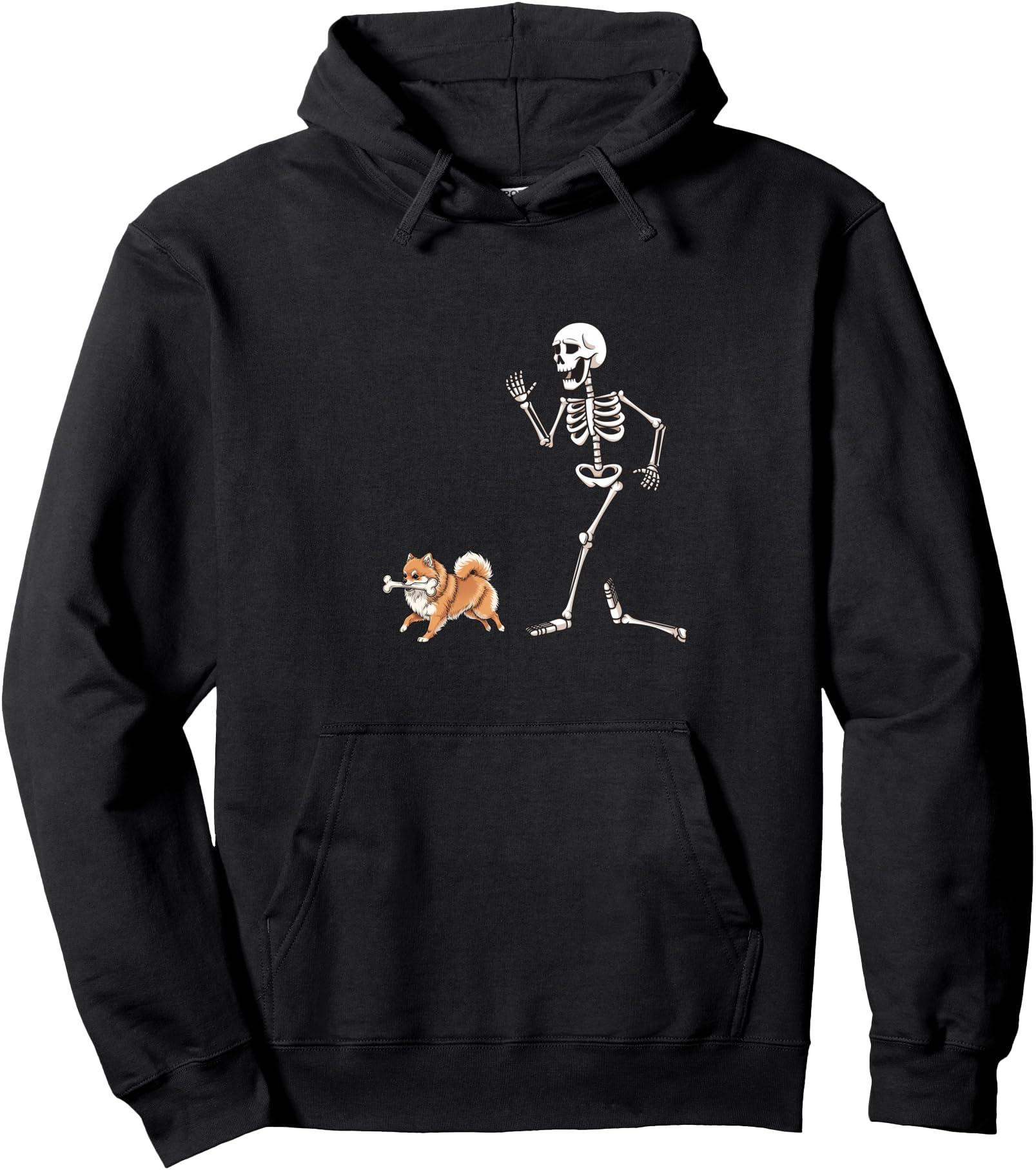 Halloween Pomeranian And Skeleton Artist T-Shirt - Graphic Print Unisex - T-Shirt, Sweatshirt, Hoodie