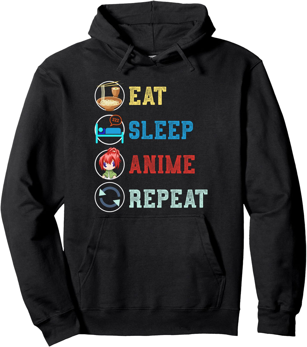 Authentic Ramen Noodles Eat Sleep Anime Hoodie - Streetwear Style Unisex - T-Shirt, Sweatshirt, Hoodie