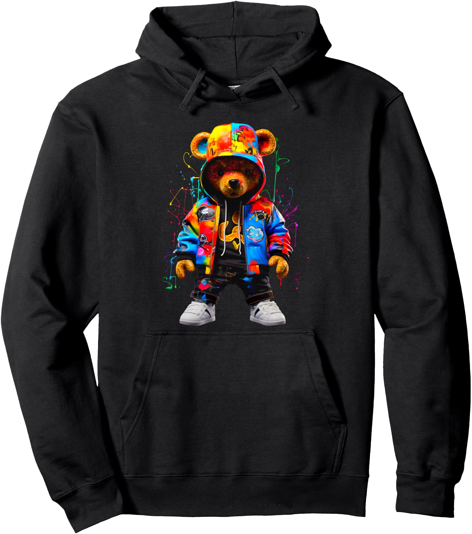 Hip Hop Bear Colorful Teddy Bear T-Shirt - Fun Novelty Design Men Women - T-Shirt, Sweatshirt, Hoodie