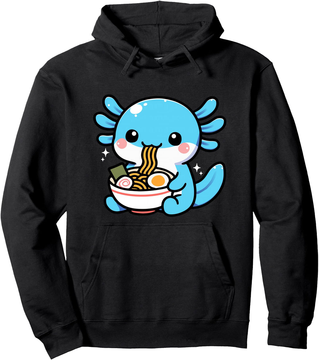 Kawaii Axolotl Ramen Noodles Japanese T-Shirt - Graphic Print Men Women - T-Shirt, Sweatshirt, Hoodie