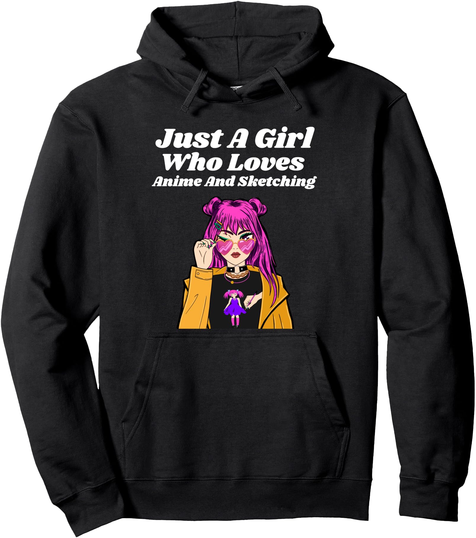 Just Who Loves Anime And Sketching Hoodie - Streetwear Style for Adults - T-Shirt, Sweatshirt, Hoodie