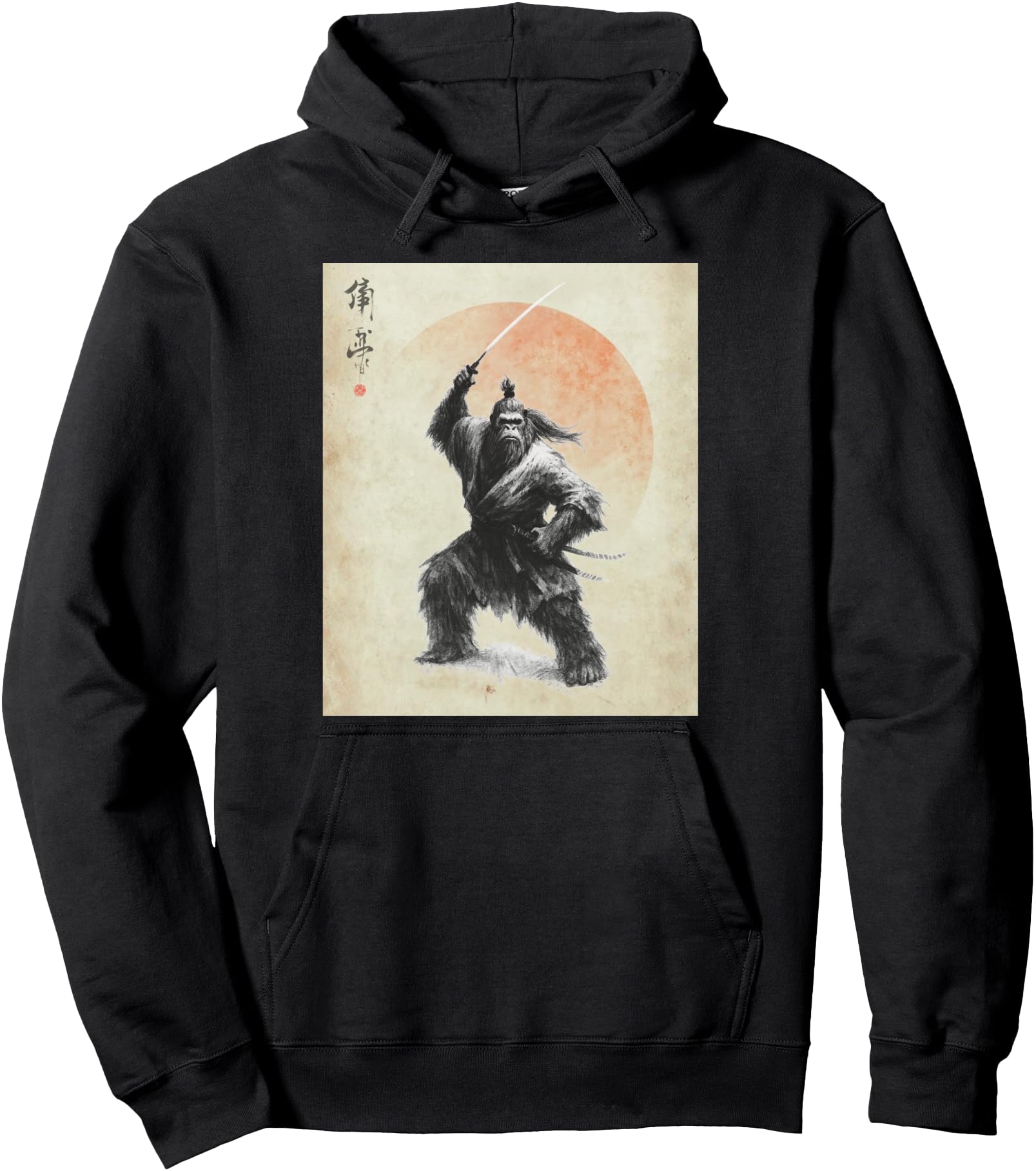 Samurai Sasquatch Japanese Artist Hoodie - Minimalist Print Men Women - T-Shirt, Sweatshirt, Hoodie