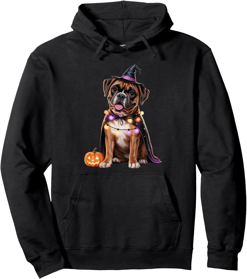 Handcrafted Boxer Dog Halloween Witch Sweatshirt - Aesthetic Graphic Unisex - T-Shirt, Sweatshirt, Hoodie