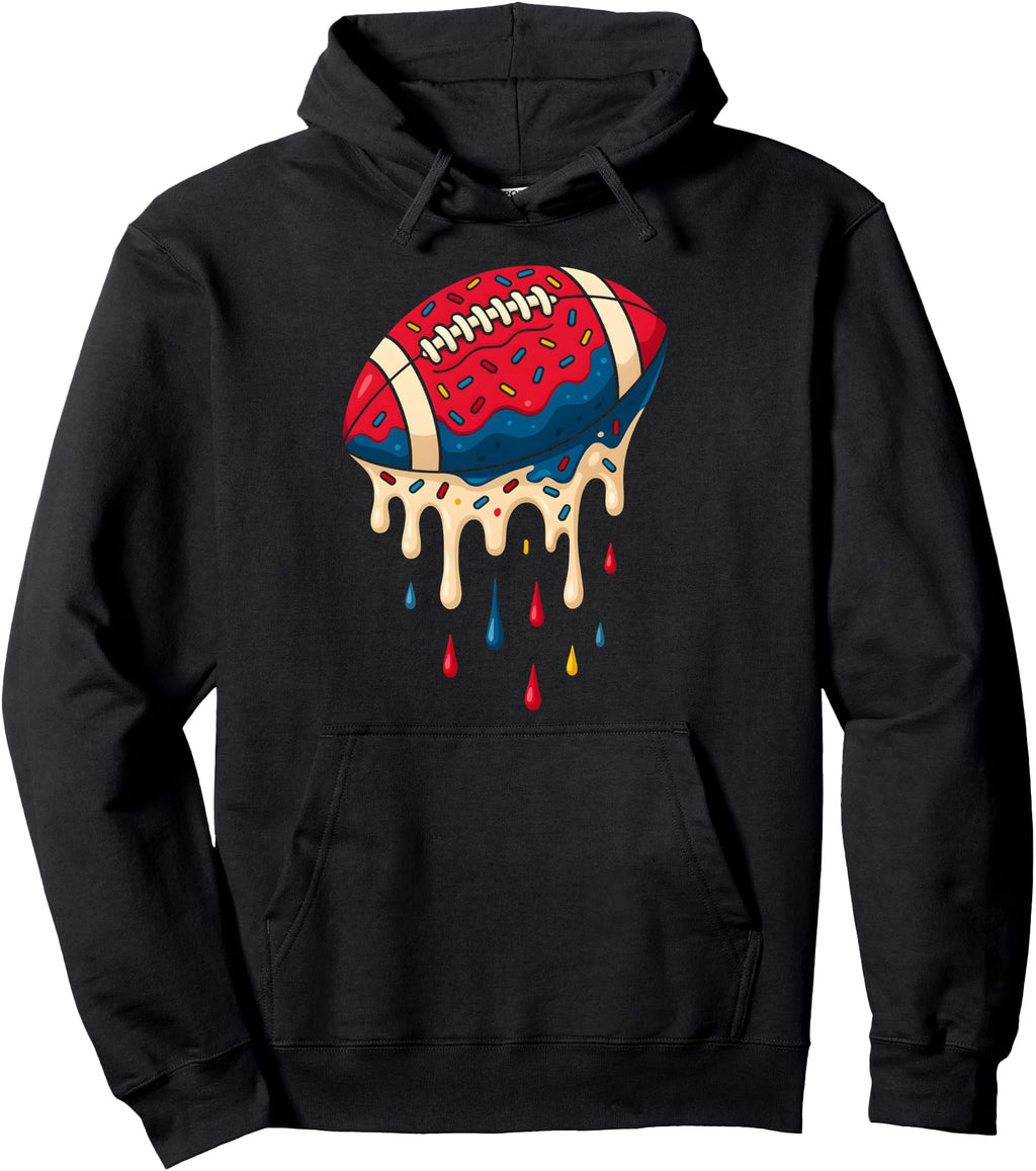 Football Ice Cream Drip Football Game T-Shirt - Novelty Apparel for Adults - T-Shirt, Sweatshirt, Hoodie