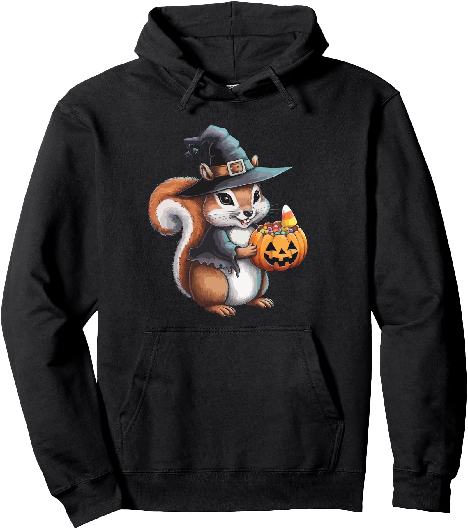 Squirrel Witch Scary Halloween Hoodie - Casual Everyday Wear Men Women - T-Shirt, Sweatshirt, Hoodie