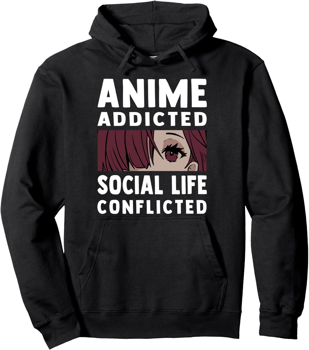Exclusive Anime Addicted Social Life T-Shirt - Custom Art Print Men Women - T-Shirt, Sweatshirt, Hoodie