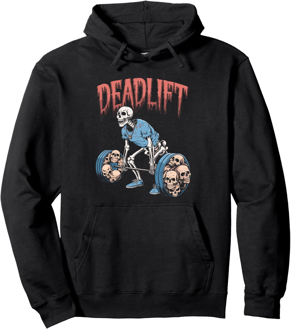 Authentic Deadlift Skull Skeleton Hoodie - Novelty Apparel for Adults - T-Shirt, Sweatshirt, Hoodie