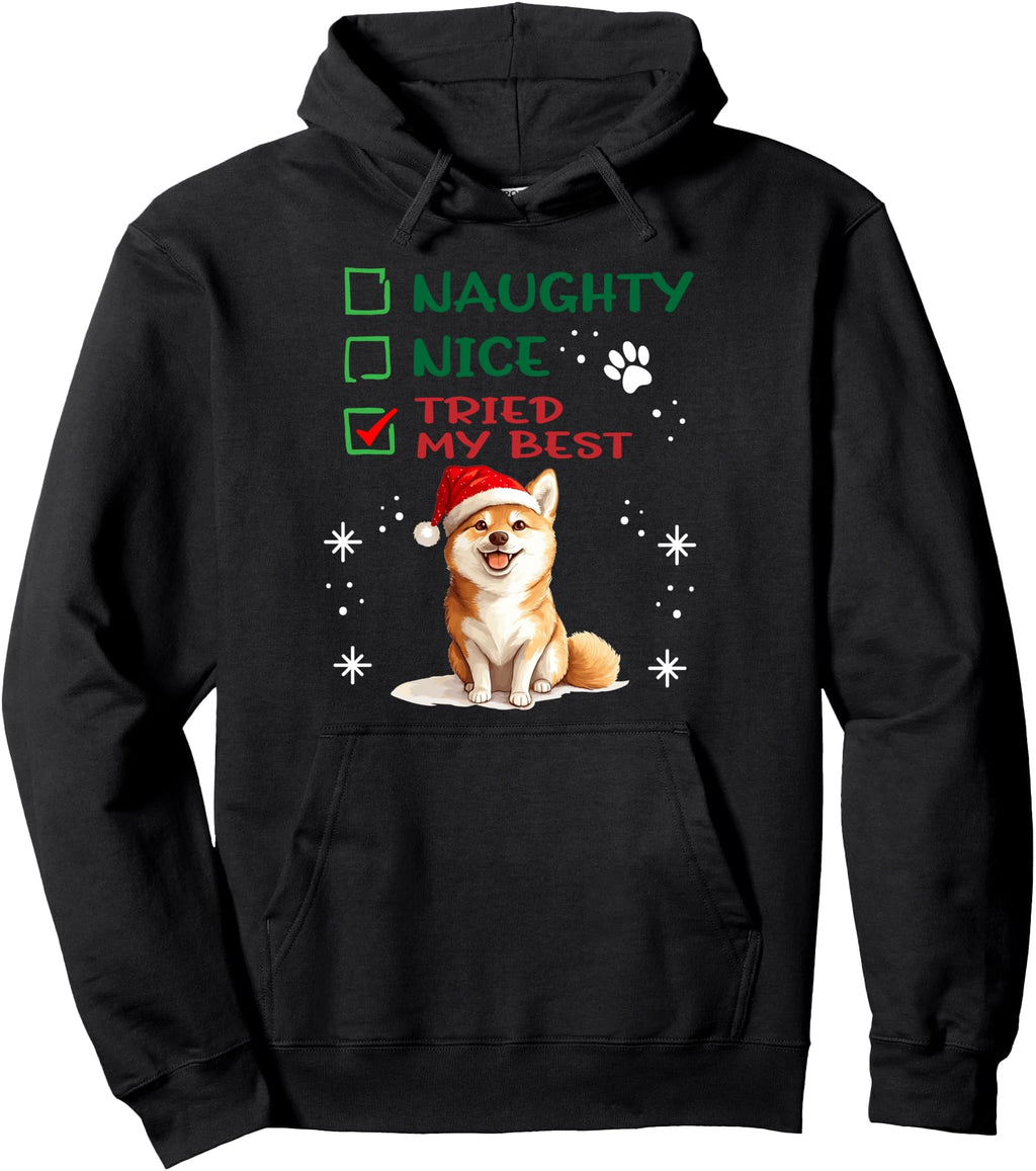Handcrafted Shiba Inu Dog Naughty Nice T-Shirt - Trendy Graphic Men Women - T-Shirt, Sweatshirt, Hoodie