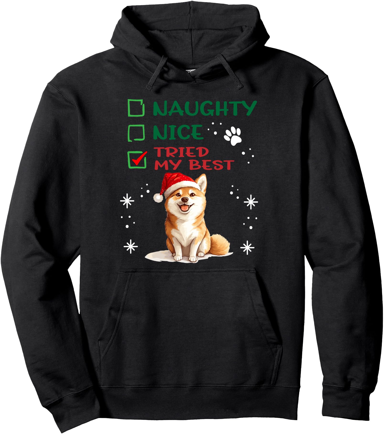 Handcrafted Shiba Inu Dog Naughty Nice T-Shirt - Trendy Graphic Men Women - T-Shirt, Sweatshirt, Hoodie