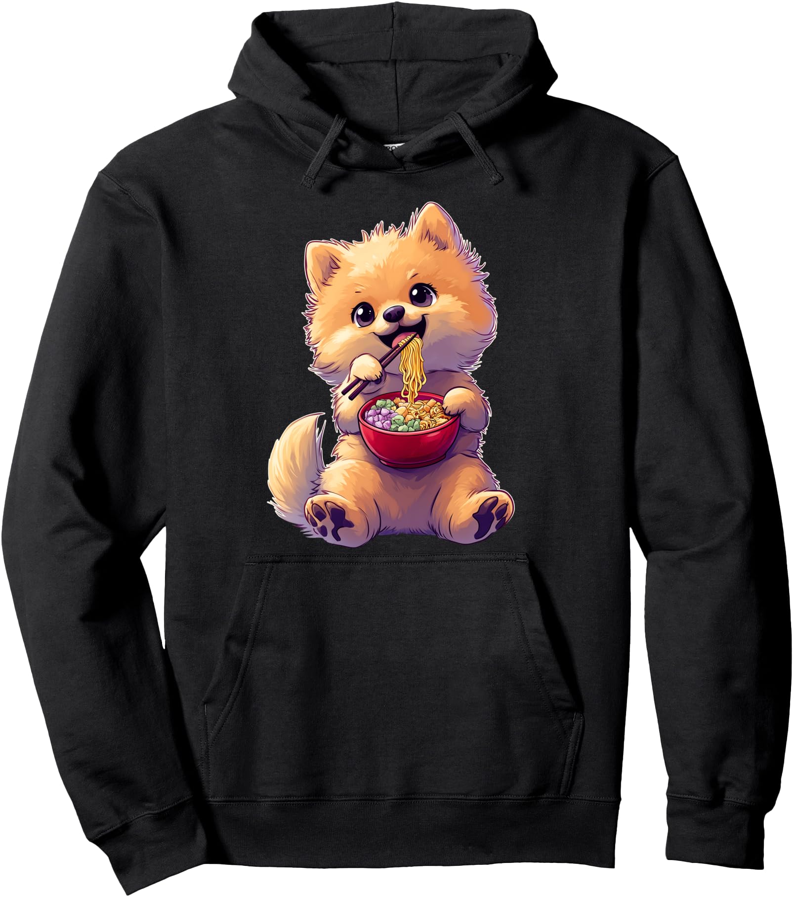 Pomeranian Dog Ramen Japanese Hoodie - Fun Novelty Design Men Women - T-Shirt, Sweatshirt, Hoodie