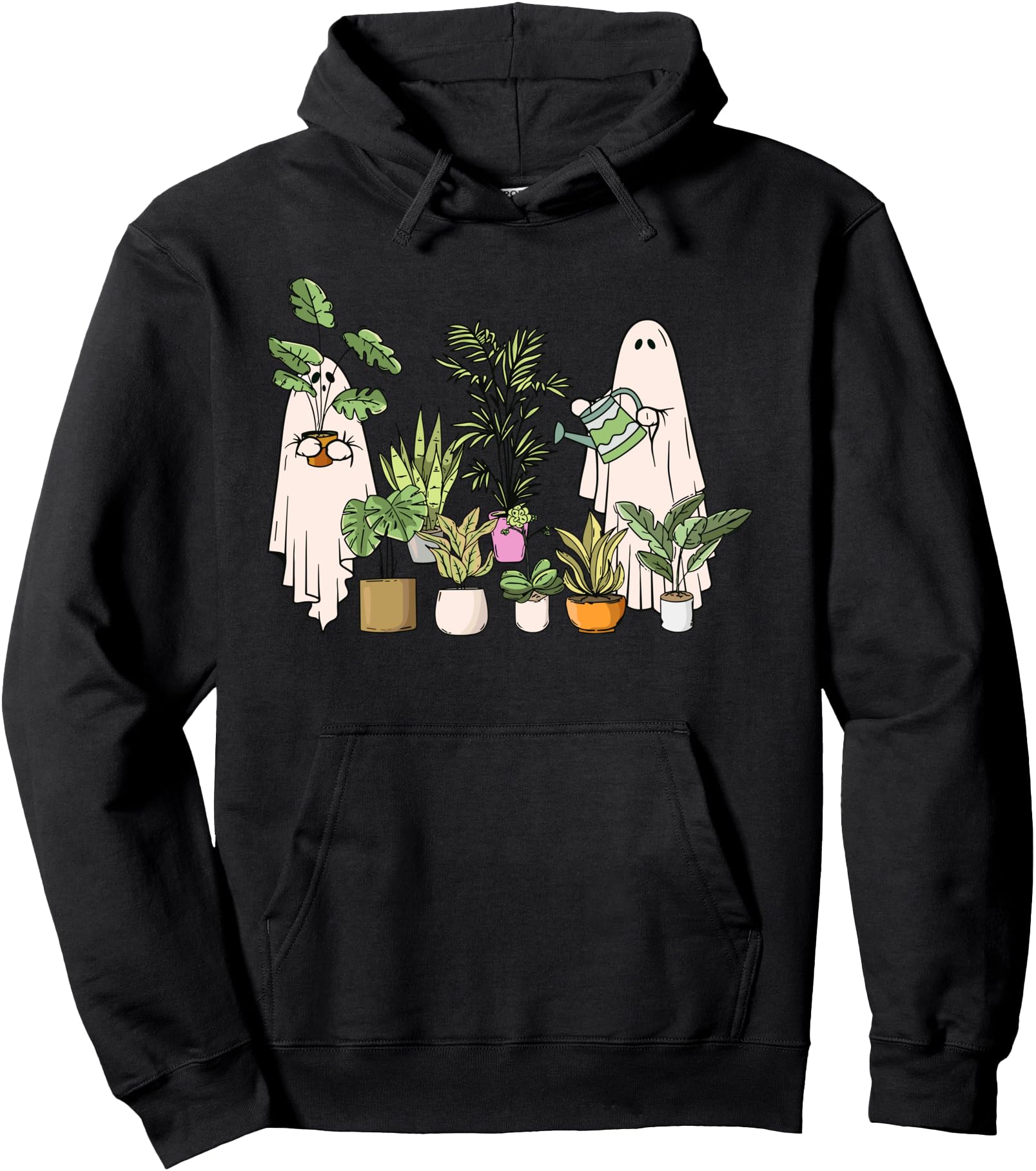 Handcrafted Ghost Plant Lady Halloween T-Shirt - Custom Art Print Unisex - T-Shirt, Sweatshirt, Hoodie