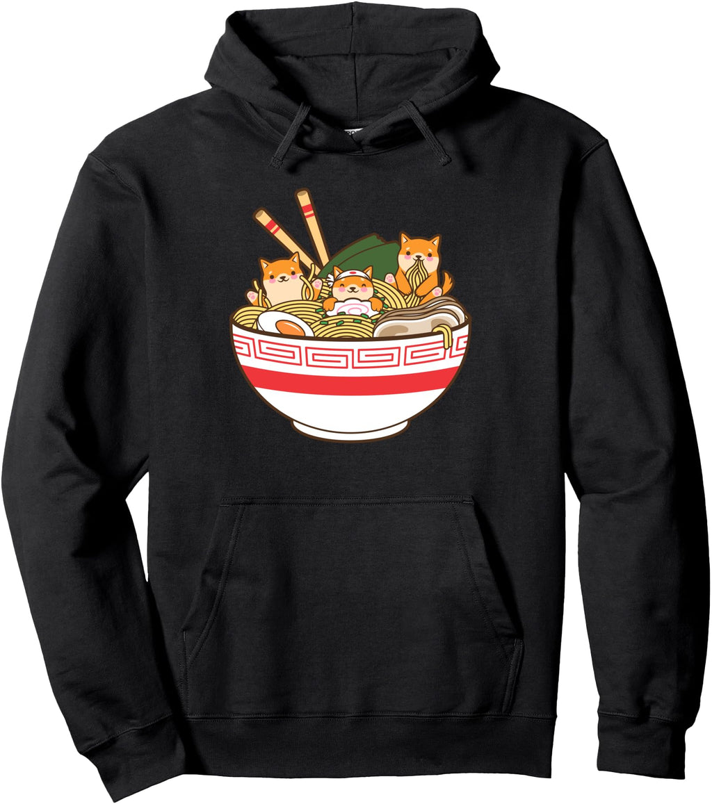 Shibas Eating Ramen Noodles Kawaii T-Shirt - Unique Graphic Unisex - T-Shirt, Sweatshirt, Hoodie