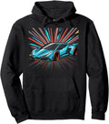 Blue Race Sports Car Teens Mens Hoodie - Aesthetic Graphic Men Women - T-Shirt, Sweatshirt, Hoodie