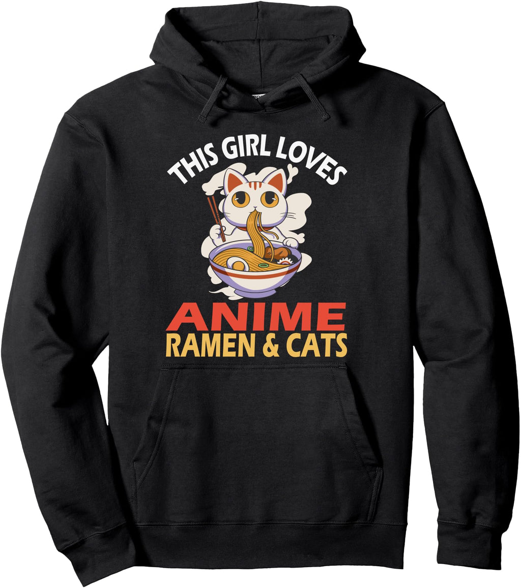 This Loves Anime Ramen And Cats T-Shirt - Fun Novelty Design Men Women - T-Shirt, Sweatshirt, Hoodie