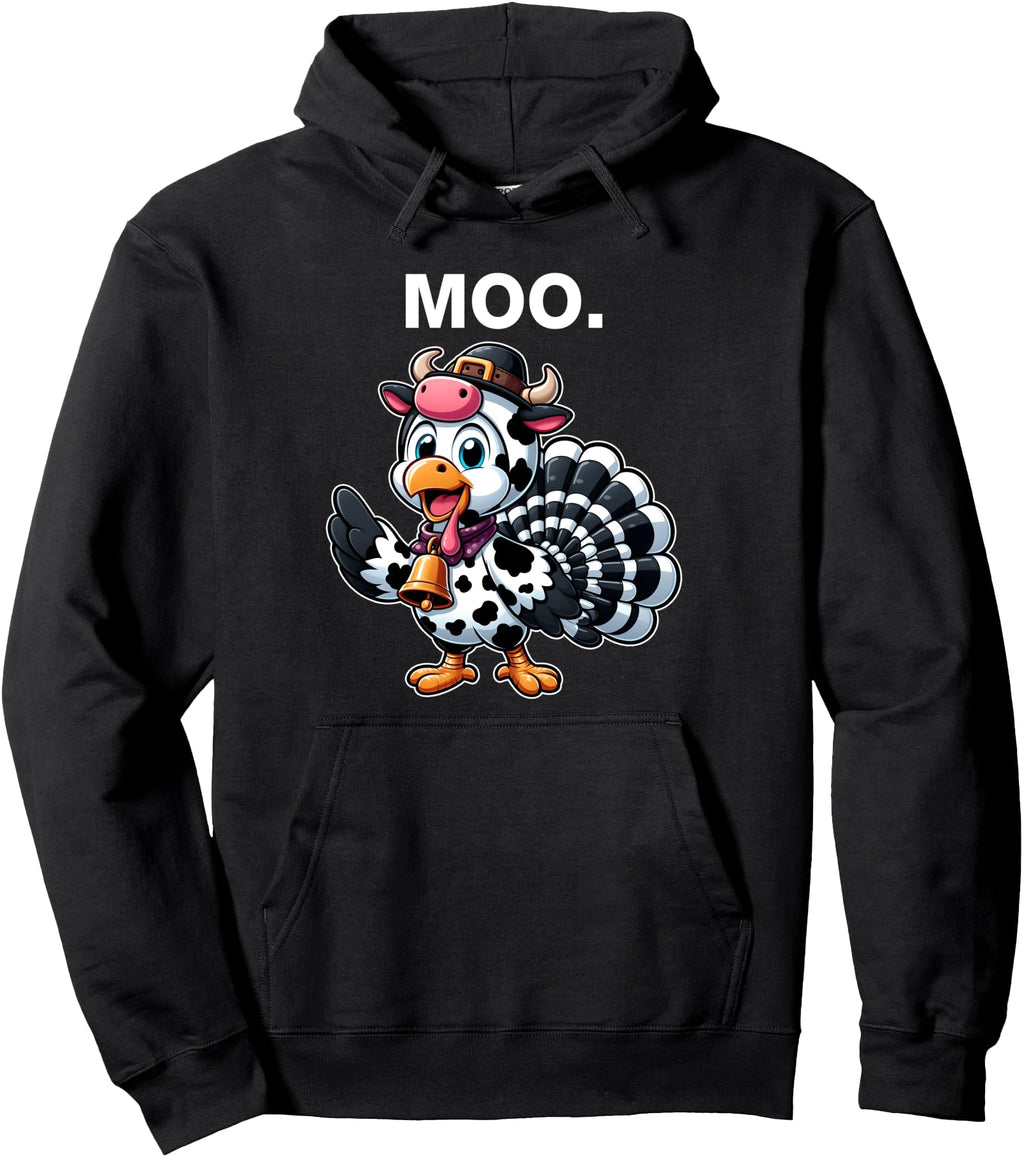 Authentic Thanksgiving Turkey Moo Cow Hoodie - Novelty Apparel Unisex - T-Shirt, Sweatshirt, Hoodie