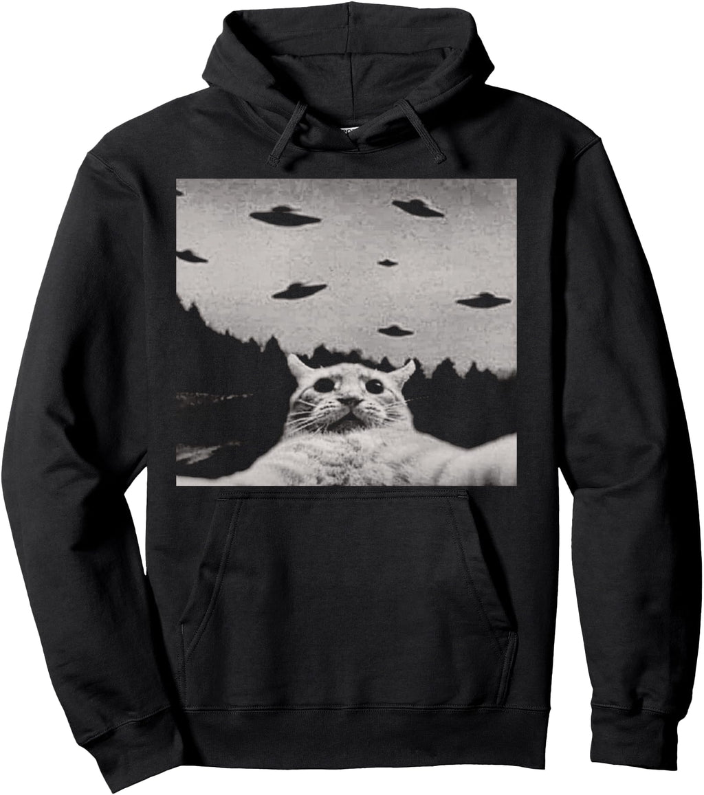 Authentic Alien Ufo Cat Artist Collaboration Hoodie - Graphic Print Unisex - T-Shirt, Sweatshirt, Hoodie