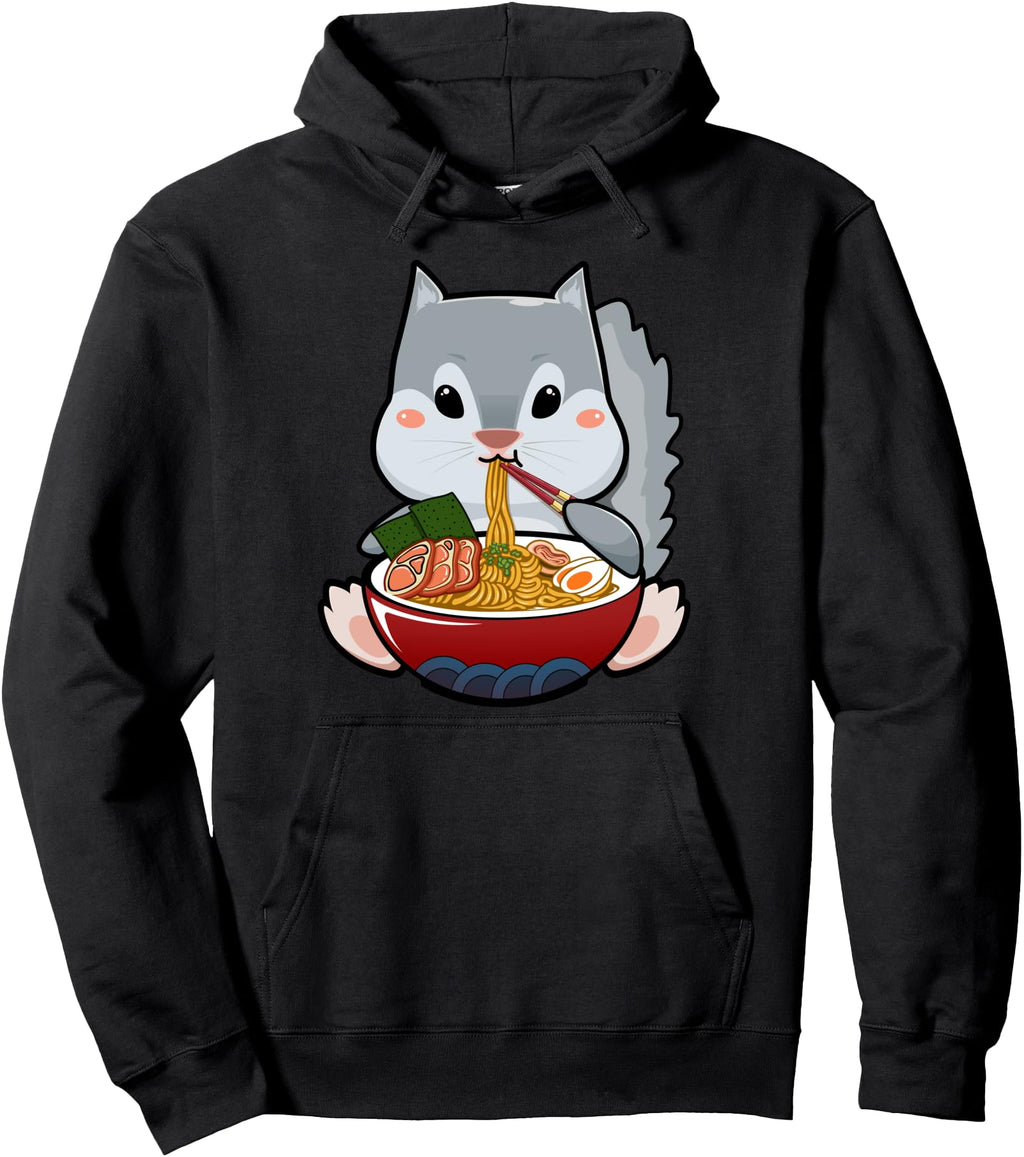 Handcrafted Momonga Squirrel Eating Ramen T-Shirt - Novelty Apparel Unisex - T-Shirt, Sweatshirt, Hoodie