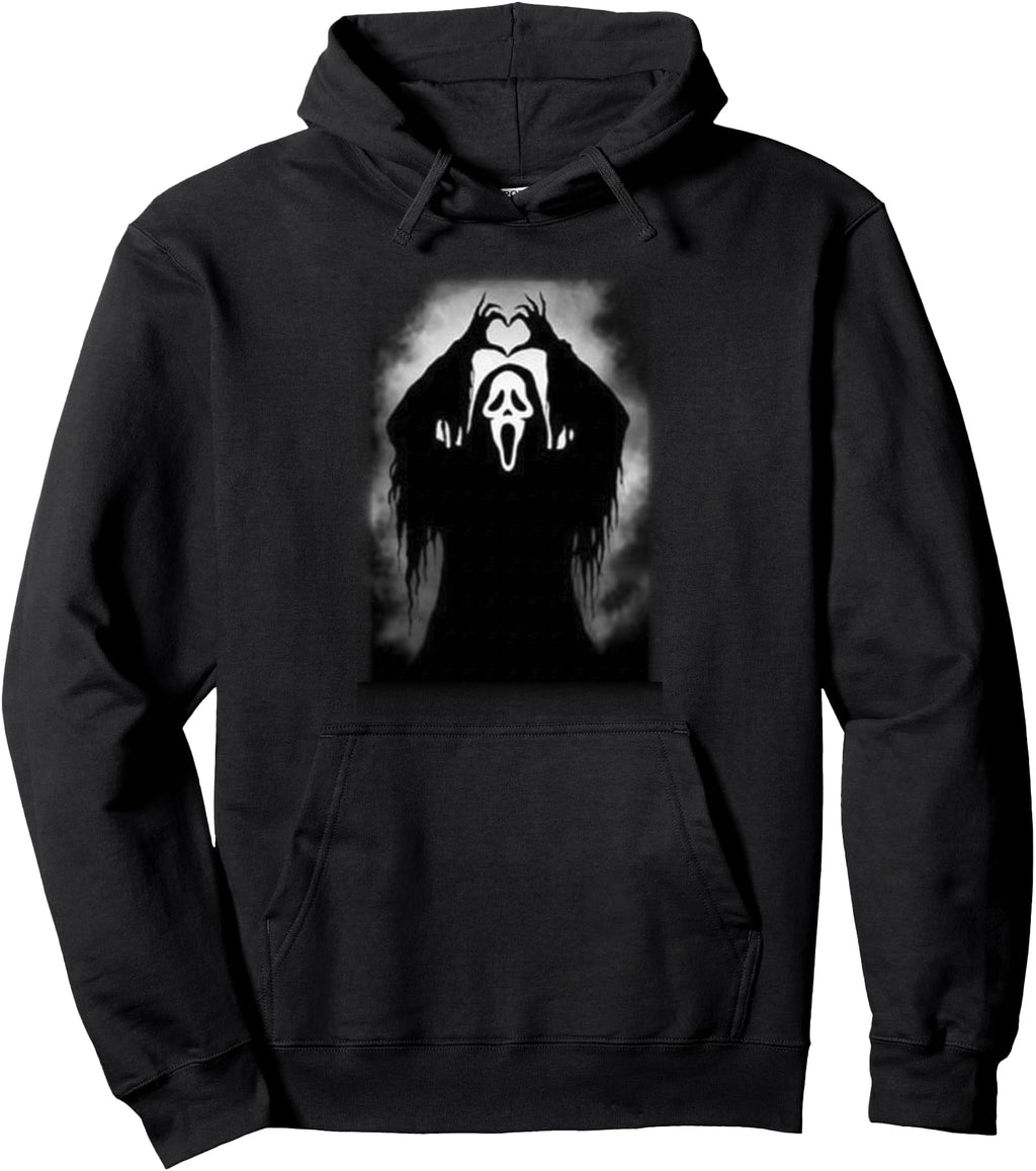 Scary Face Horror Creepy Ghost Heart Hoodie - Custom Art Print Men Women - T-Shirt, Sweatshirt, Hoodie
