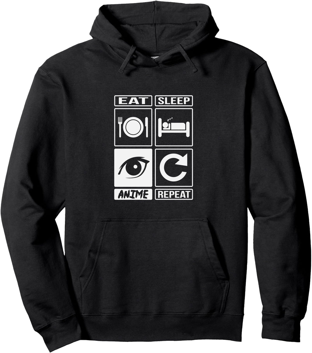 Authentic Eat Sleep Anime Repeat T-Shirt - Casual Everyday Wear Men Women - T-Shirt, Sweatshirt, Hoodie