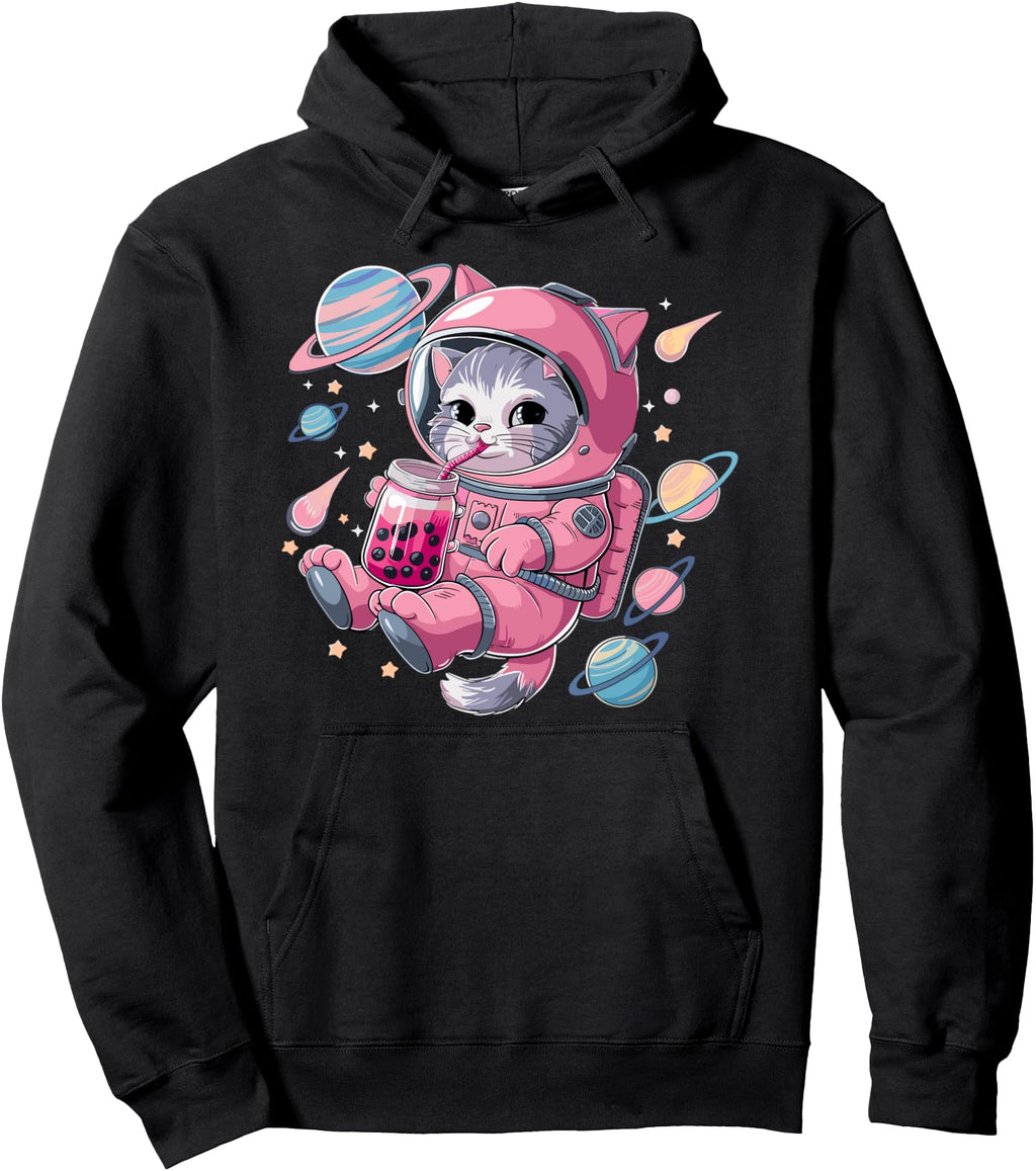 Authentic Kawaii Cat Bubble Tea Boba Sweatshirt - Minimalist Print Unisex - T-Shirt, Sweatshirt, Hoodie