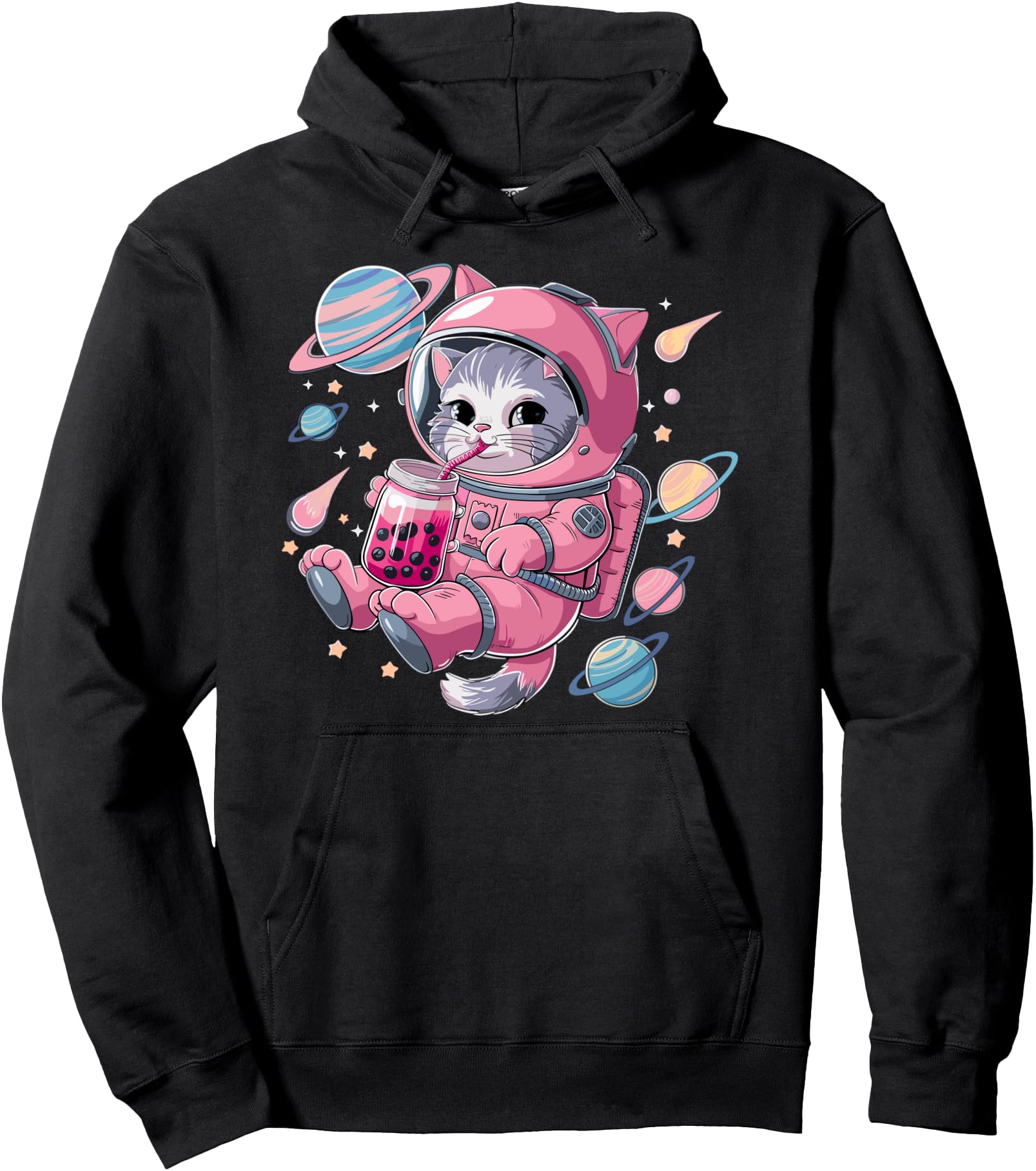 Authentic Kawaii Cat Bubble Tea Boba Sweatshirt - Minimalist Print Unisex - T-Shirt, Sweatshirt, Hoodie