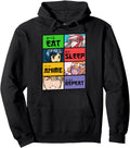 Original Kawaii Manga Anime Eat Sleep Sweatshirt - Unique Graphic Unisex - T-Shirt, Sweatshirt, Hoodie