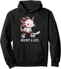 Exclusive Hockey Lotl Axolotl Playing Hoodie - Custom Art Print Unisex - T-Shirt, Sweatshirt, Hoodie