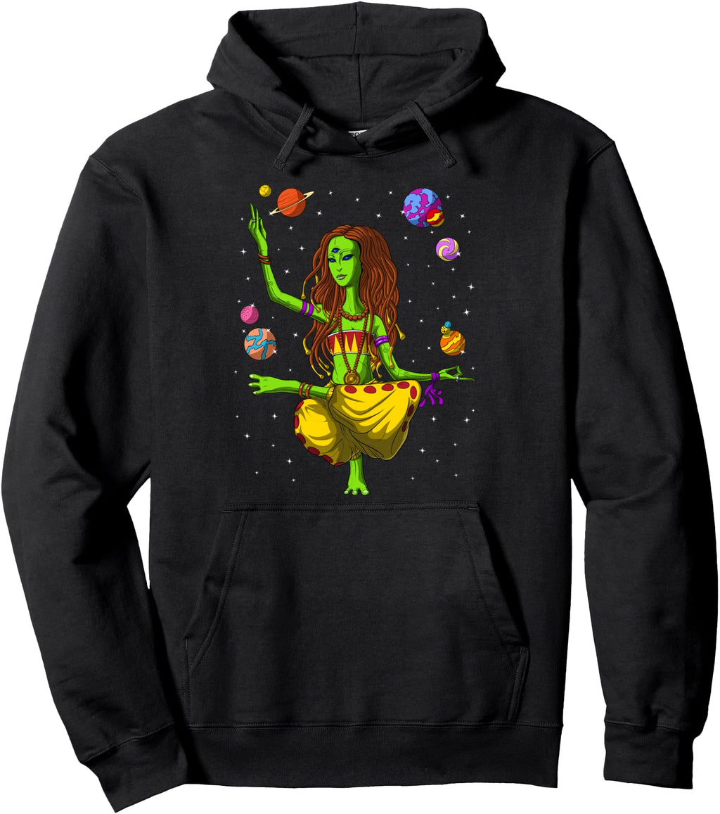Alien Yoga Zen Meditation Spiritual T-Shirt - Casual Everyday Wear Unisex - T-Shirt, Sweatshirt, Hoodie