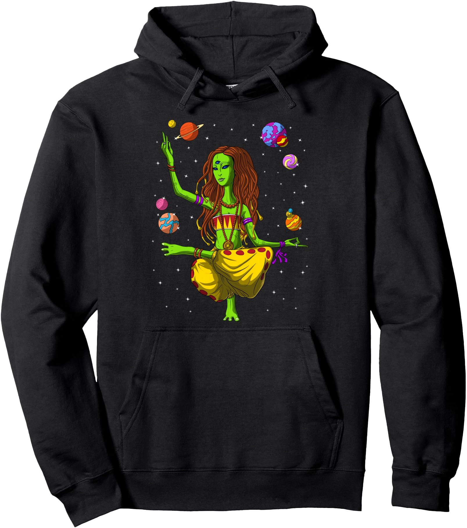Alien Yoga Zen Meditation Spiritual T-Shirt - Casual Everyday Wear Unisex - T-Shirt, Sweatshirt, Hoodie