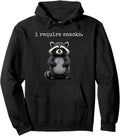Handcrafted I Require Snacks Raccoon Hoodie - Aesthetic Graphic Men Women - T-Shirt, Sweatshirt, Hoodie