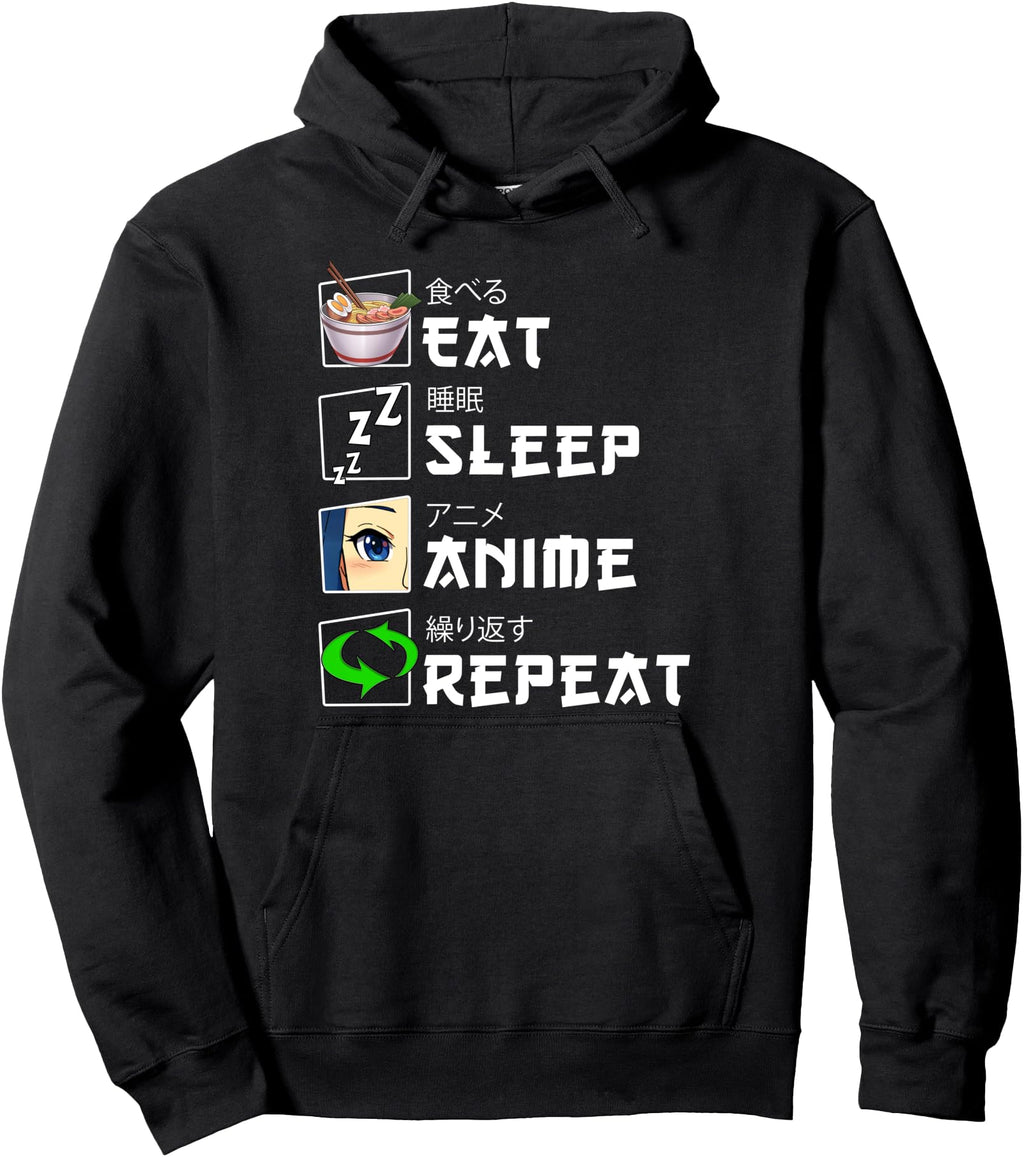 Exclusive Japanese Eat Sleep Anime Sweatshirt - Unique Graphic Unisex - T-Shirt, Sweatshirt, Hoodie