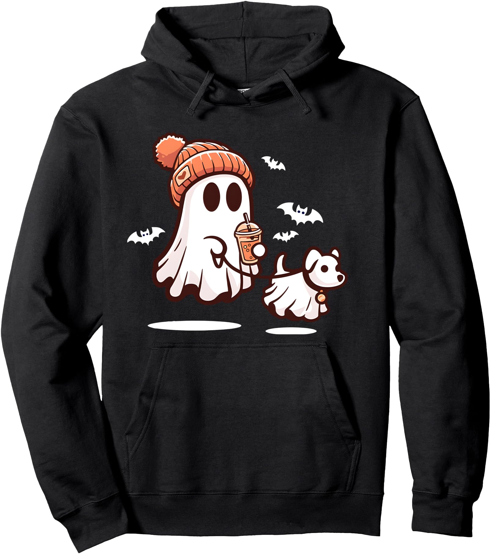 Exclusive Ghost Walking Dog Halloween Hoodie - Casual Everyday Wear Unisex - T-Shirt, Sweatshirt, Hoodie