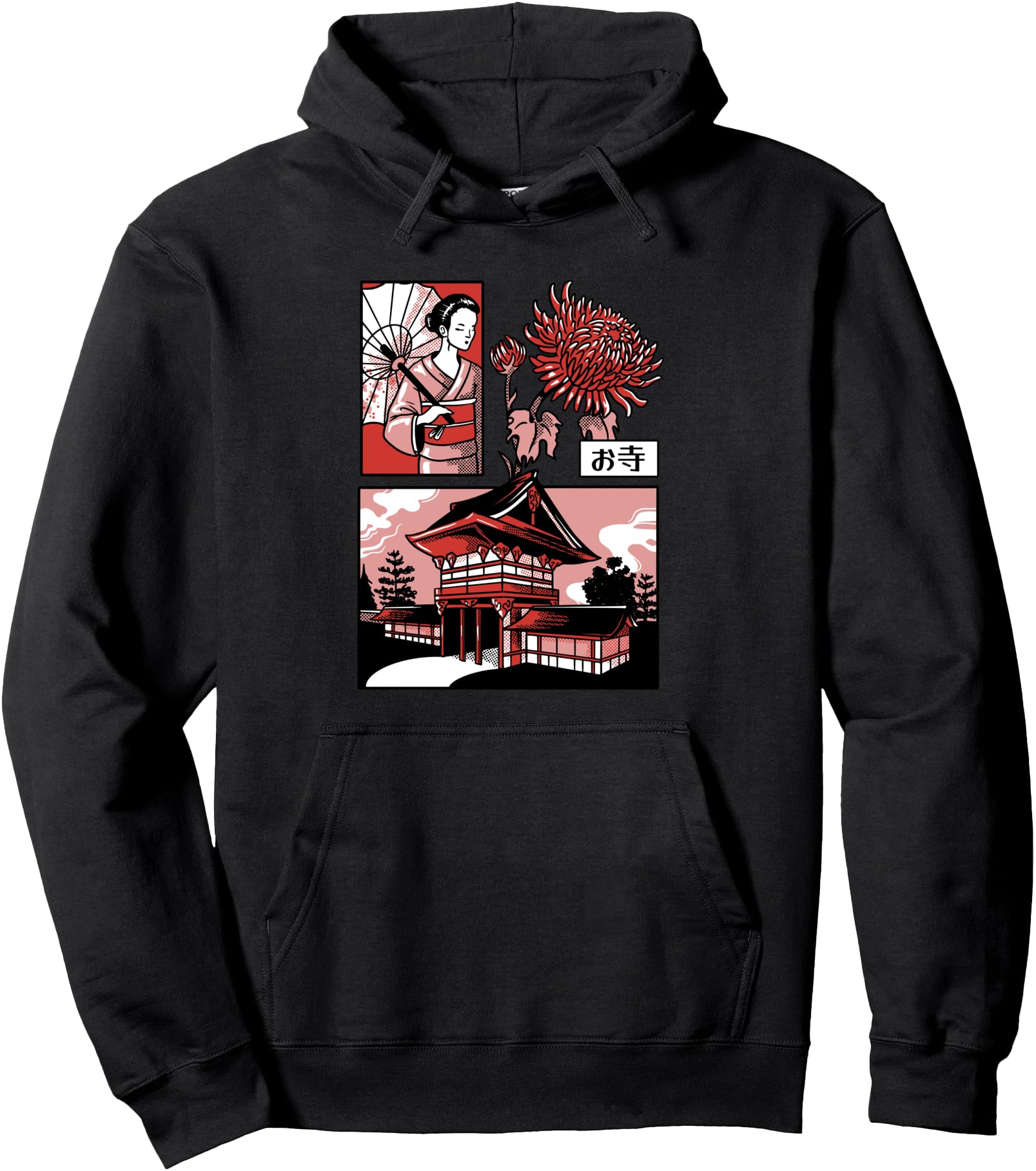Handcrafted Japanese Temple Geisha T-Shirt - Graphic Print Men Women - T-Shirt, Sweatshirt, Hoodie