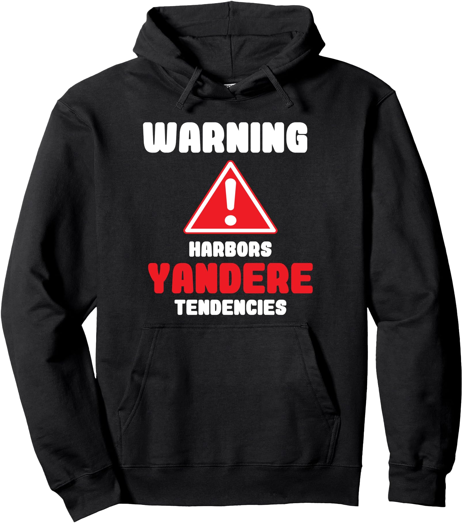 Authentic Anime Manga Warning Yandere T-Shirt - Trendy Graphic for Adults - T-Shirt, Sweatshirt, Hoodie